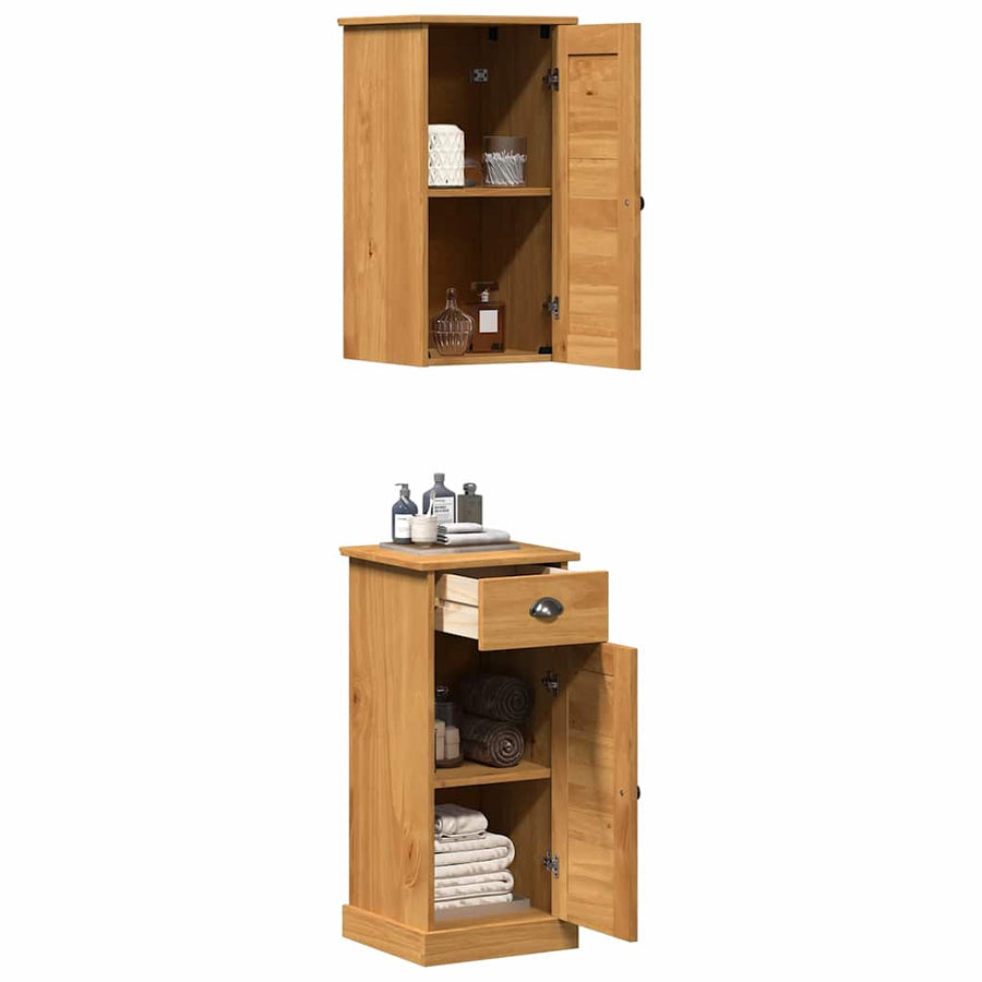 Badkamerkast VIGO 2 st Bruin en Honingbruin 37 x 34 x 80 cm