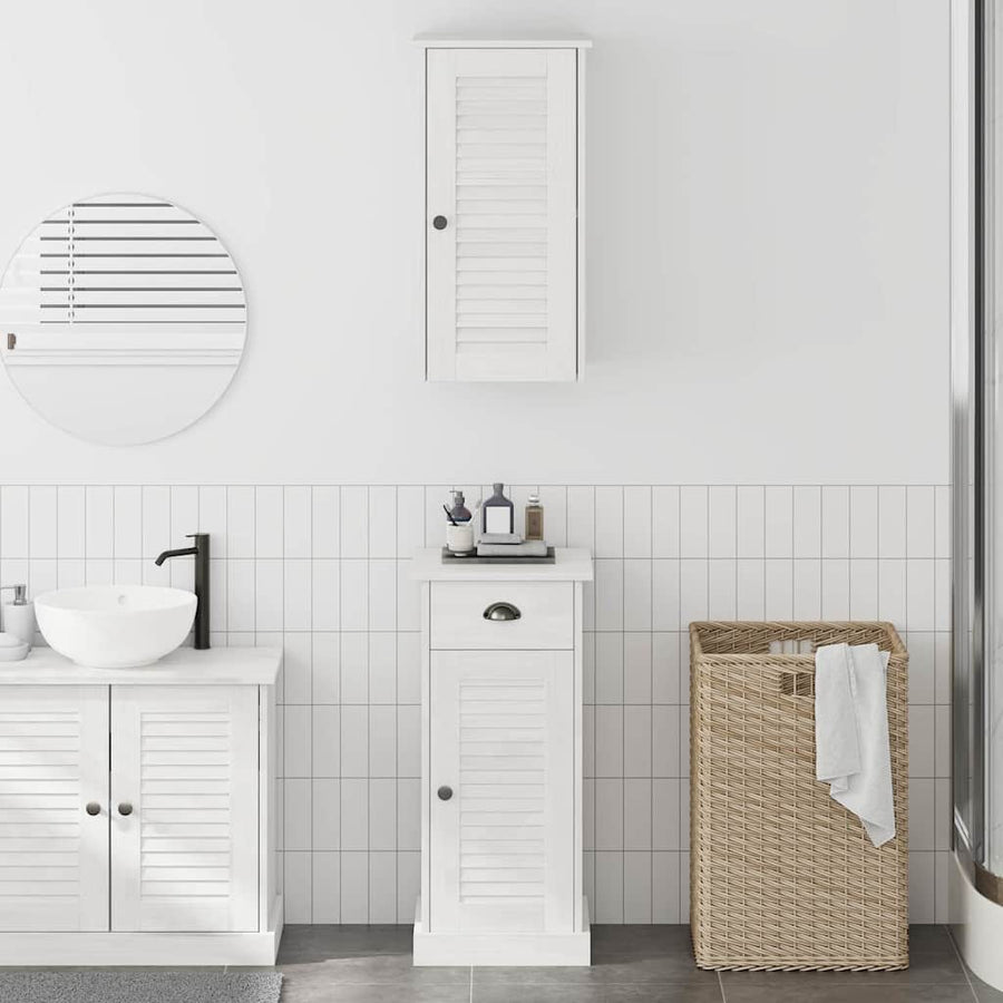 Badkamermeubelset met lade met plank 2 pcs Bruin en wit 37 x 34 x 80 cm