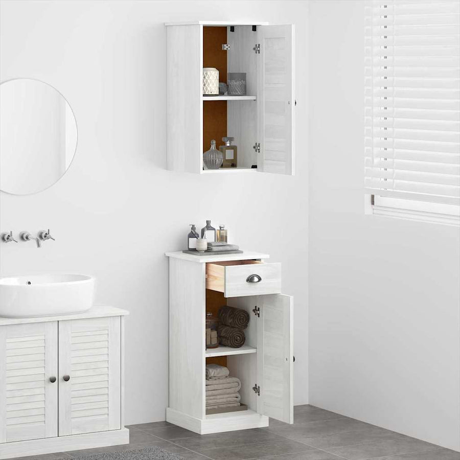 Badkamermeubelset met lade met plank 2 pcs Bruin en wit 37 x 34 x 80 cm