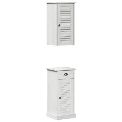 Badkamermeubelset met lade met plank 2 pcs Bruin en wit 37 x 34 x 80 cm