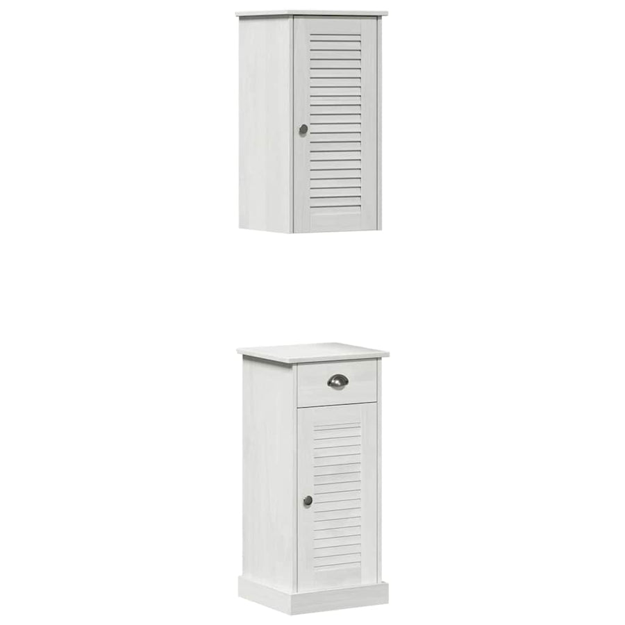 Badkamermeubelset met lade met plank 2 pcs Bruin en wit 37 x 34 x 80 cm