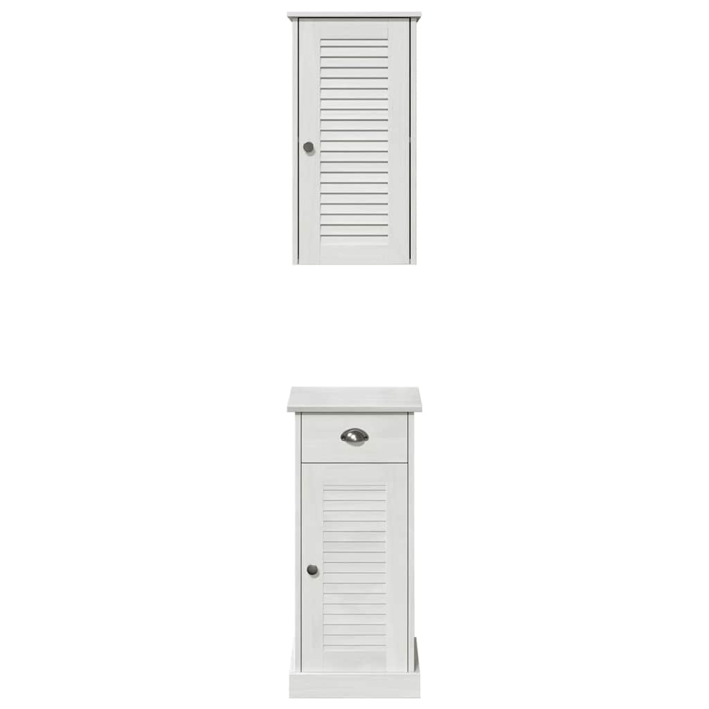 Badkamermeubelset met lade met plank 2 pcs Bruin en wit 37 x 34 x 80 cm