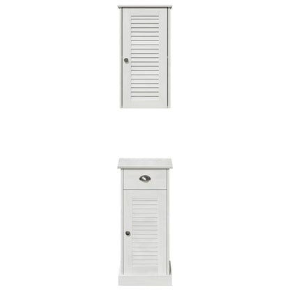 Badkamermeubelset met lade met plank 2 pcs Bruin en wit 37 x 34 x 80 cm