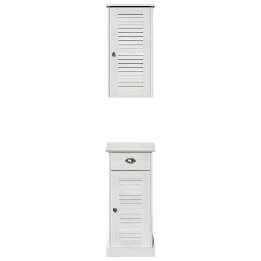 Badkamermeubelset met lade met plank 2 pcs Bruin en wit 37 x 34 x 80 cm