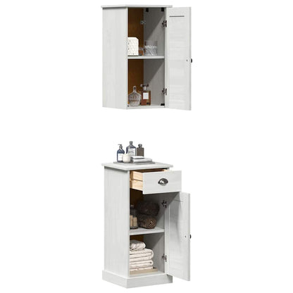 Badkamermeubelset met lade met plank 2 pcs Bruin en wit 37 x 34 x 80 cm
