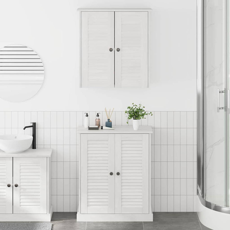 Badkamermeubelset met plank met opslag met de deur 2 pcs Bruin 67.5 x 34 x 80 cm