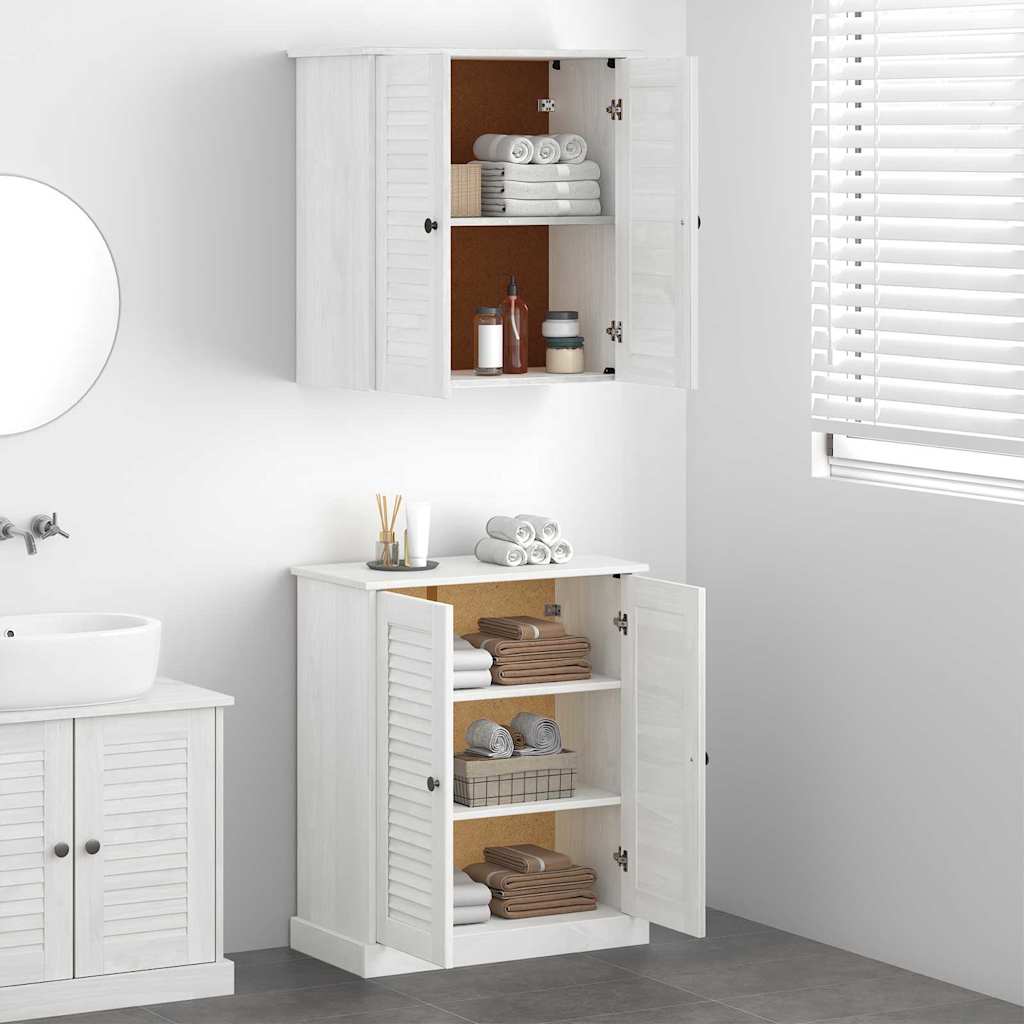 Badkamermeubelset met plank met opslag met de deur 2 pcs Bruin 67.5 x 34 x 80 cm