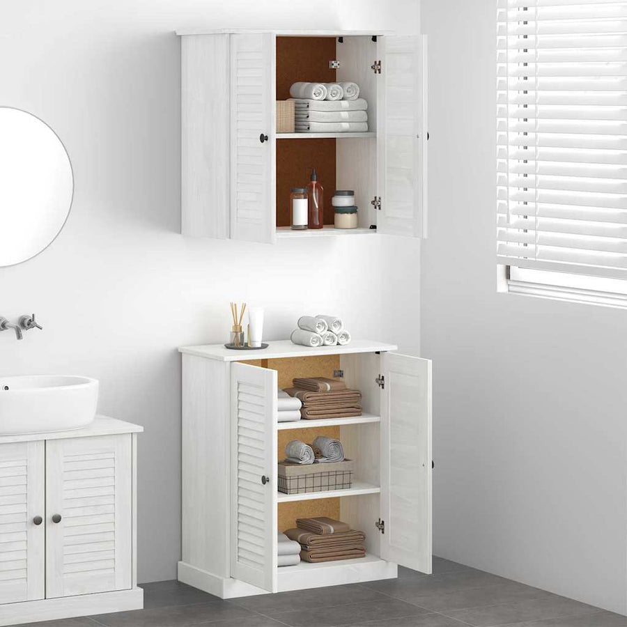 Badkamermeubelset met plank met opslag met de deur 2 pcs Bruin 67.5 x 34 x 80 cm