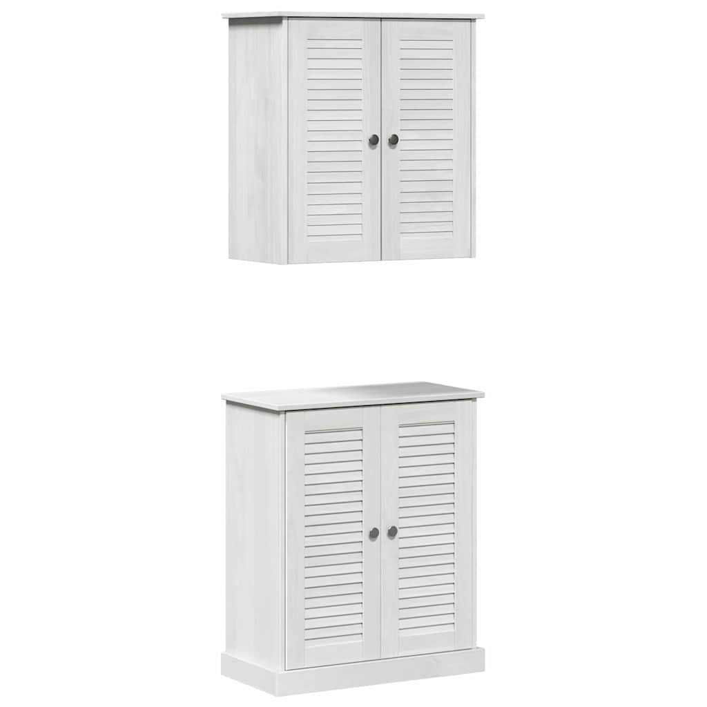 Badkamermeubelset met plank met opslag met de deur 2 pcs Bruin 67.5 x 34 x 80 cm