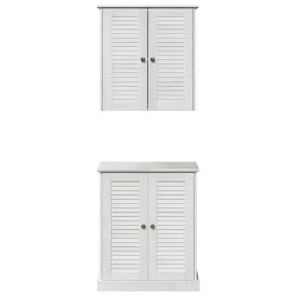 Badkamermeubelset met plank met opslag met de deur 2 pcs Bruin 67.5 x 34 x 80 cm