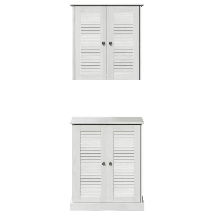 Badkamermeubelset met plank met opslag met de deur 2 pcs Bruin 67.5 x 34 x 80 cm