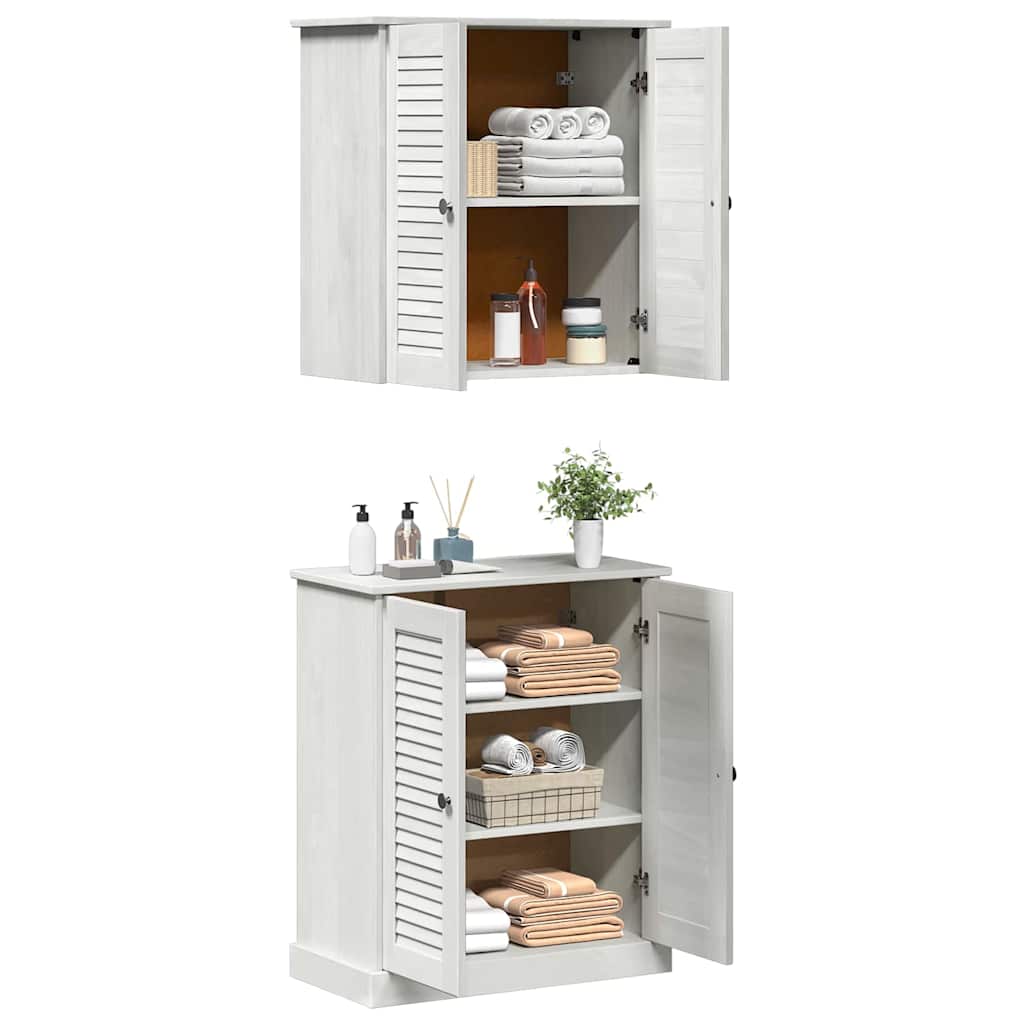 Badkamermeubelset met plank met opslag met de deur 2 pcs Bruin 67.5 x 34 x 80 cm