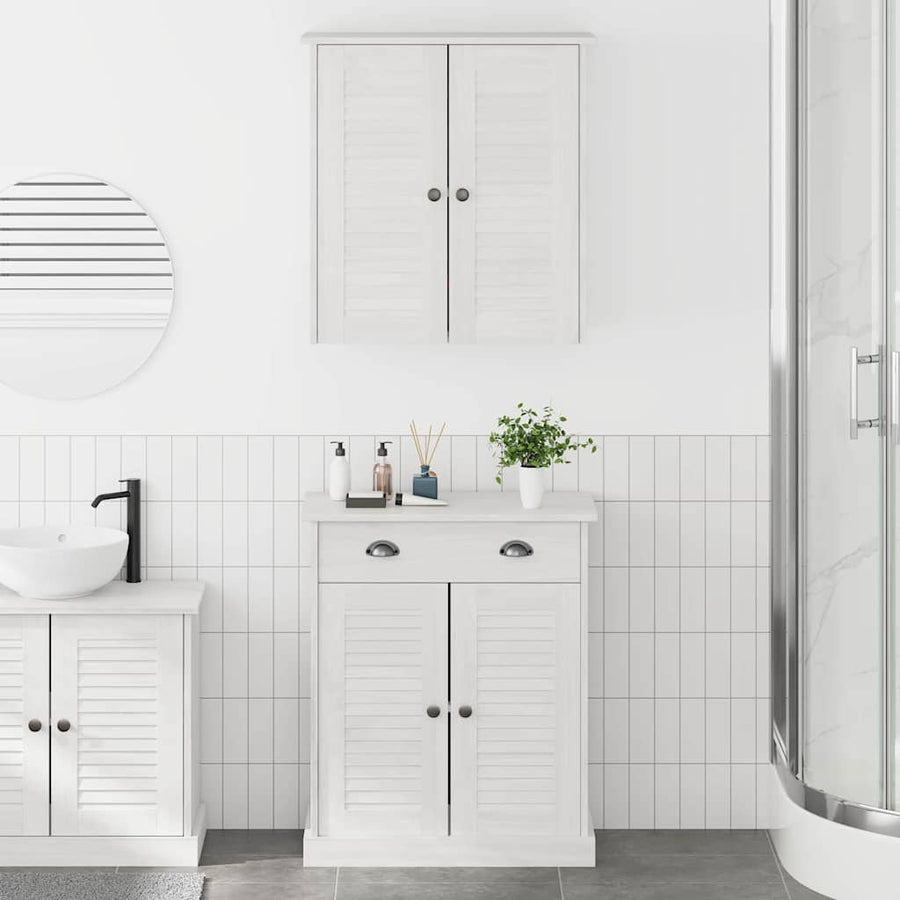 Badkamermeubelset met lade met plank met opslag met de deur 2 pcs Bruin 67.5 x 34 x 80 cm