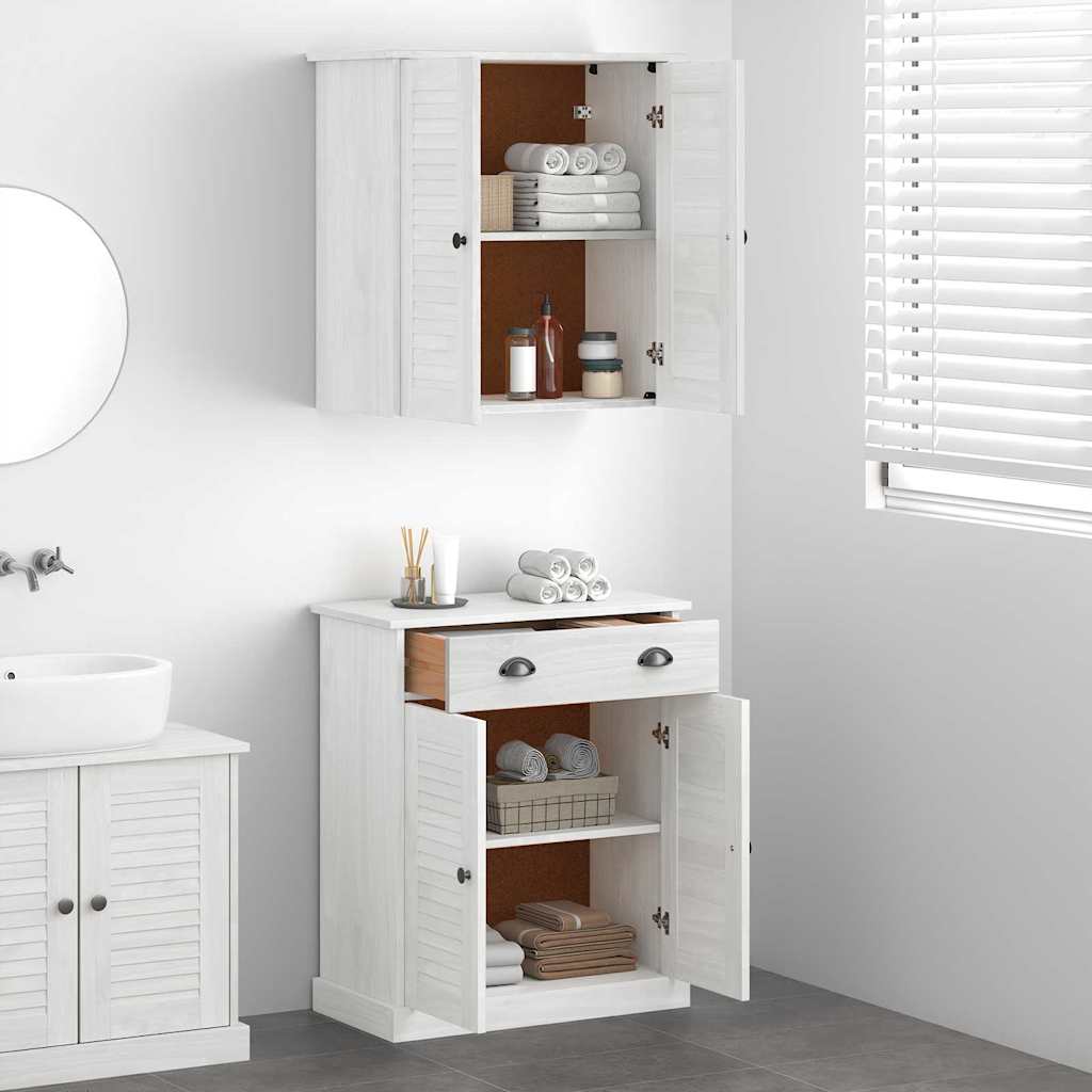 Badkamermeubelset met lade met plank met opslag met de deur 2 pcs Bruin 67.5 x 34 x 80 cm