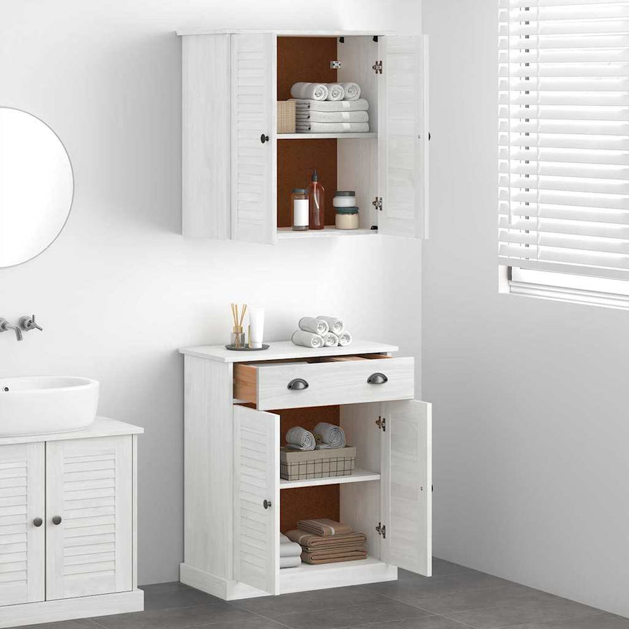 Badkamermeubelset met lade met plank met opslag met de deur 2 pcs Bruin 67.5 x 34 x 80 cm