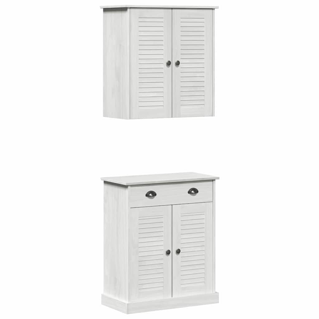 Badkamermeubelset met lade met plank met opslag met de deur 2 pcs Bruin 67.5 x 34 x 80 cm