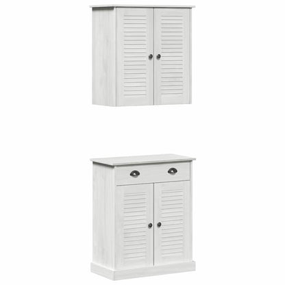Badkamermeubelset met lade met plank met opslag met de deur 2 pcs Bruin 67.5 x 34 x 80 cm