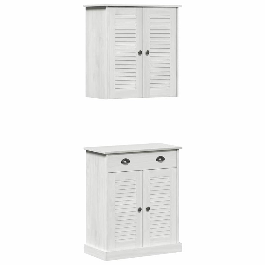 Badkamermeubelset met lade met plank met opslag met de deur 2 pcs Bruin 67.5 x 34 x 80 cm