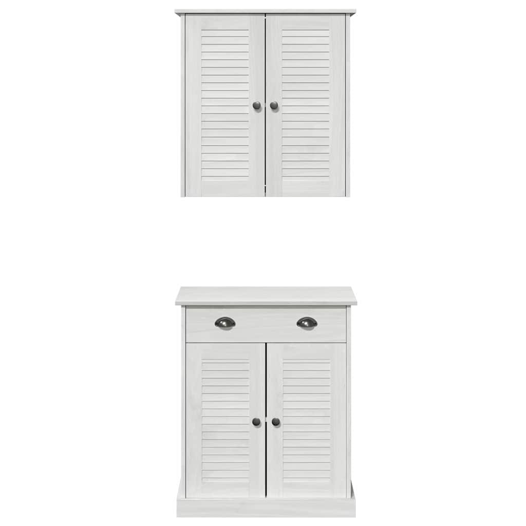 Badkamermeubelset met lade met plank met opslag met de deur 2 pcs Bruin 67.5 x 34 x 80 cm