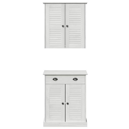 Badkamermeubelset met lade met plank met opslag met de deur 2 pcs Bruin 67.5 x 34 x 80 cm