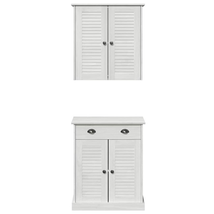Badkamermeubelset met lade met plank met opslag met de deur 2 pcs Bruin 67.5 x 34 x 80 cm