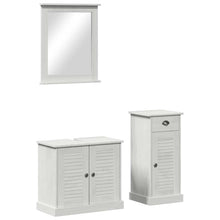 Badkamermeubelset met lade met plank Wandgemonteerd met opslag met de deur met spiegel 3 pcs Bruin 37 x 34 x 80 cm