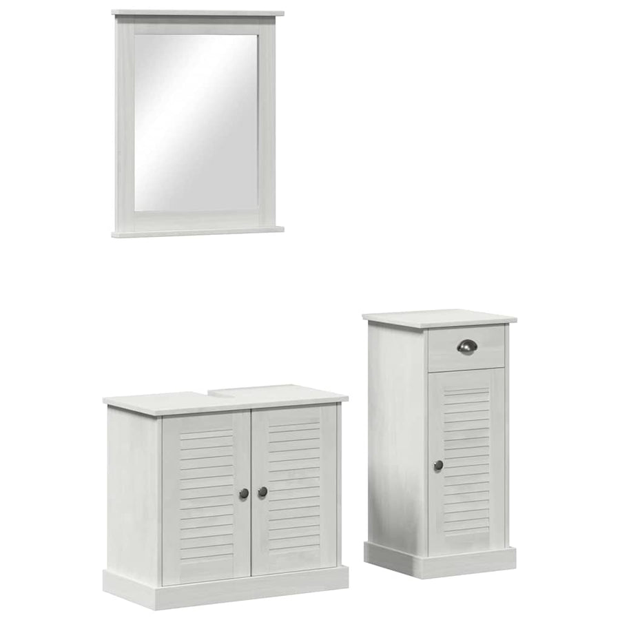 Badkamermeubelset met lade met plank Wandgemonteerd met opslag met de deur met spiegel 3 pcs Bruin 37 x 34 x 80 cm