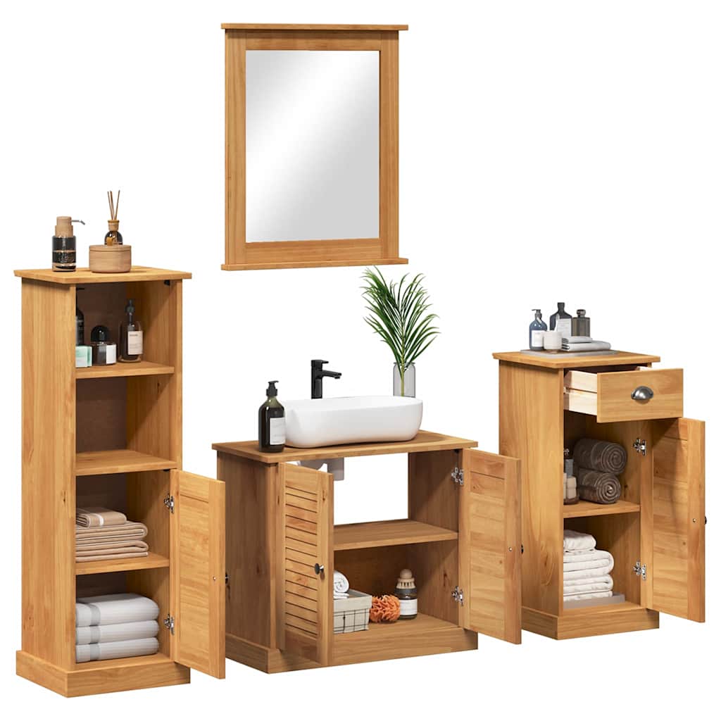 Badkamermeubelset VIGO 4 st Honingbruin 37 x 34 x 110 cm