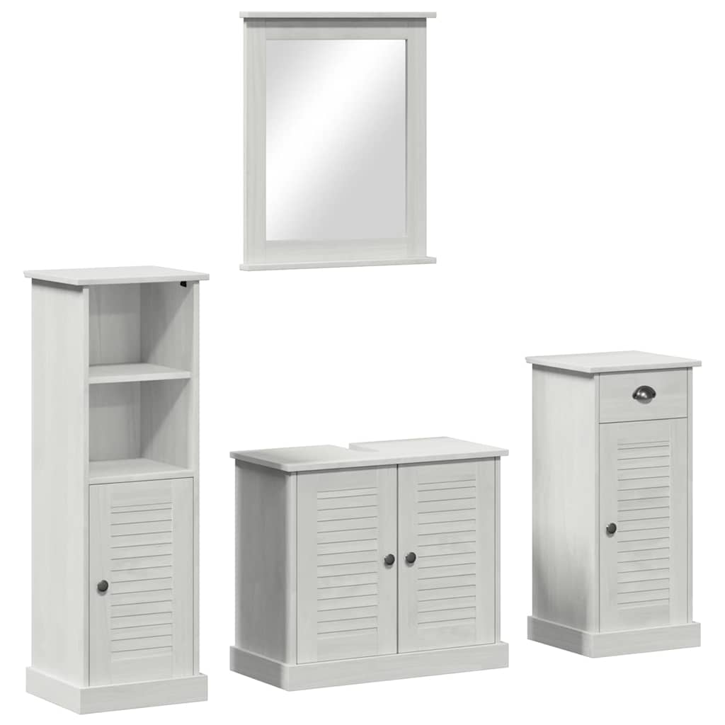 Badkamermeubelset met lade met plank 3 pcs Antiekwit 37 x 34 x 110 cm