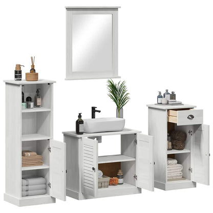 Badkamermeubelset met lade met plank 3 pcs Antiekwit 37 x 34 x 110 cm