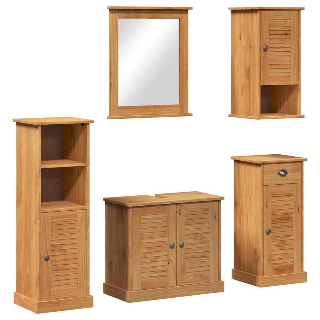 Badkamermeubelset VIGO 5 st Honingbruin 37 x 34 x 110 cm