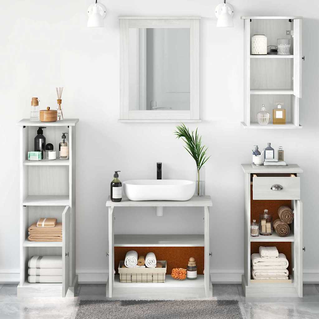 Badkamermeubelset met lade met plank 5 pcs Antiekwit 37 x 34 x 110 cm