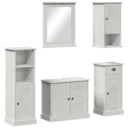 Badkamermeubelset met lade met plank 5 pcs Antiekwit 37 x 34 x 110 cm