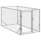 Outdoor Dog Kennel with Door 2x1x1 m Galvanized Steel