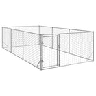 Outdoor dog kennel with door 2x4x1 m galvanized steel