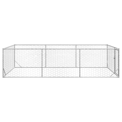 Hondenkennel voor buiten met deur 2x4x1 m gegalvaniseerd staal