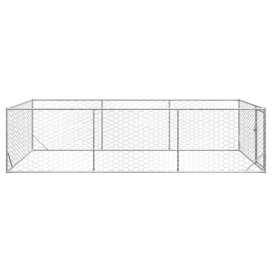 Hondenkennel voor buiten met deur 2x4x1 m gegalvaniseerd staal