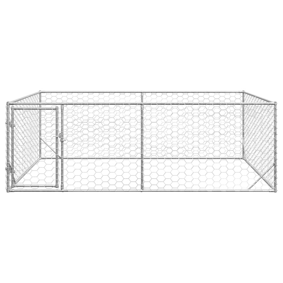 Hondenkennel voor buiten met deur 3x2x1 m gegalvaniseerd staal