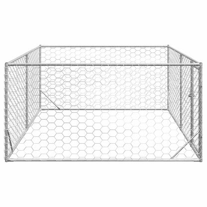 Hondenkennel voor buiten met deur 3x2x1 m gegalvaniseerd staal