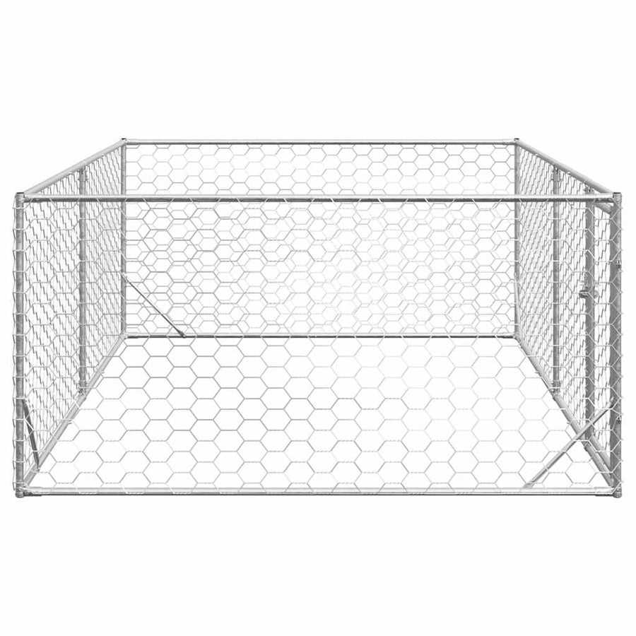 Hondenkennel voor buiten met deur 3x2x1 m gegalvaniseerd staal