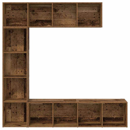 Boekenkasten 3 st bewerkt hout oud houtkleurig