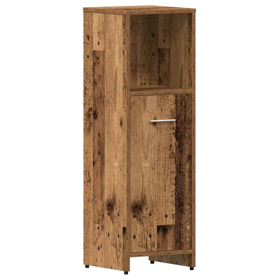 4-delige Badkamermeubelset bewerkt hout oud houtkleurig