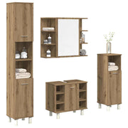 4-piece Bathroom Furniture Set engineered wood artisan oak colour