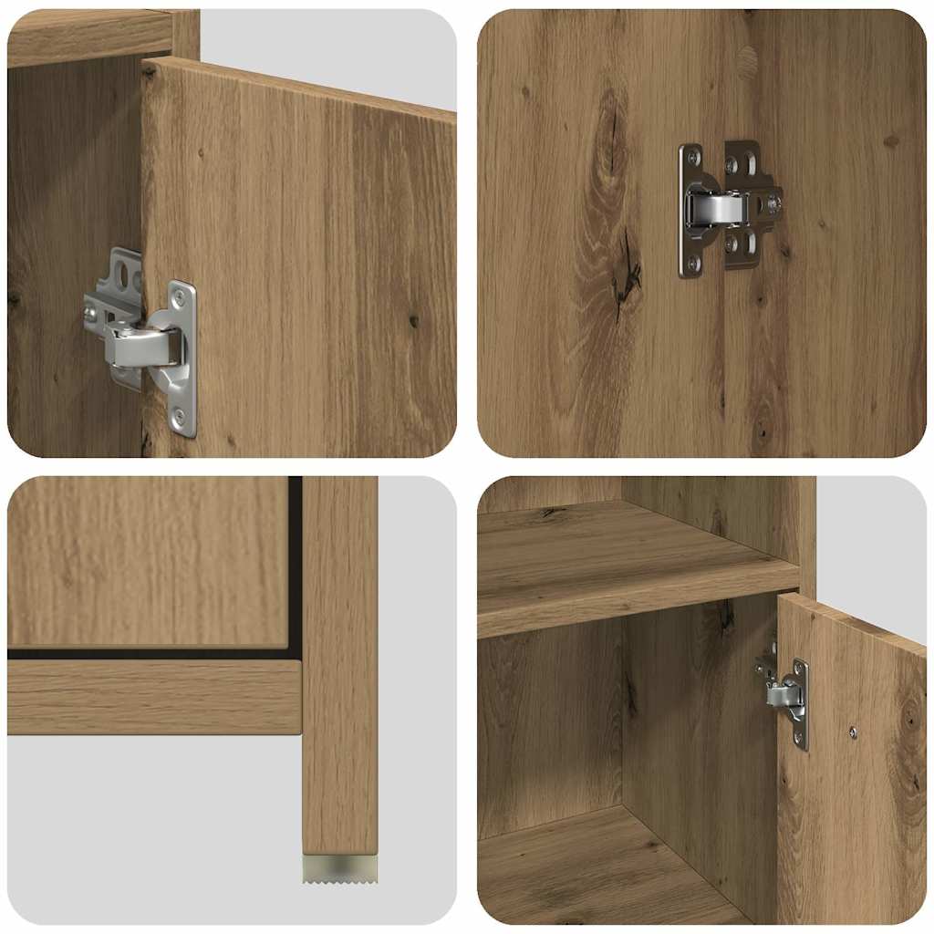 3-delige Badkamermeubelset bewerkt hout artisanaal eikenkleur
