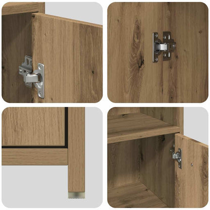 3-delige Badkamermeubelset bewerkt hout artisanaal eikenkleur