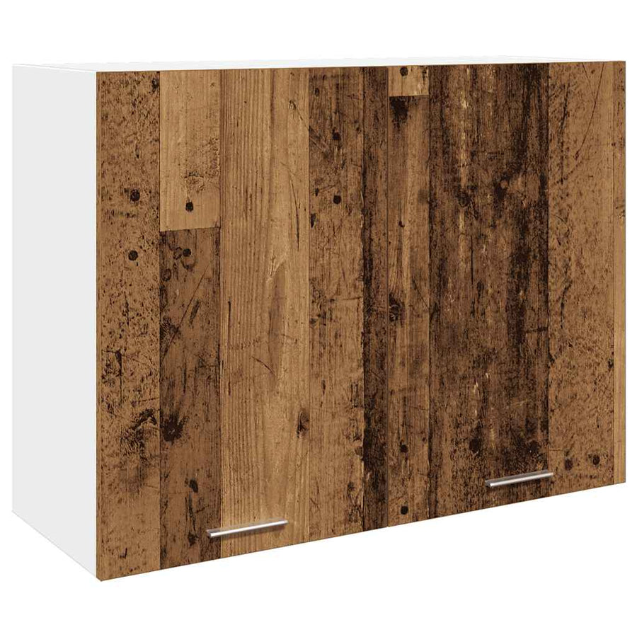 7-delige Keukenkastenset bewerkt hout oud houtkleurig