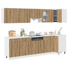 Keukenkastenset 11-delig bewerkt hout artisanaal eiken