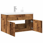 Badkamermeubelset 80x38.5x46 cm bewerkt hout oud houtkleurig