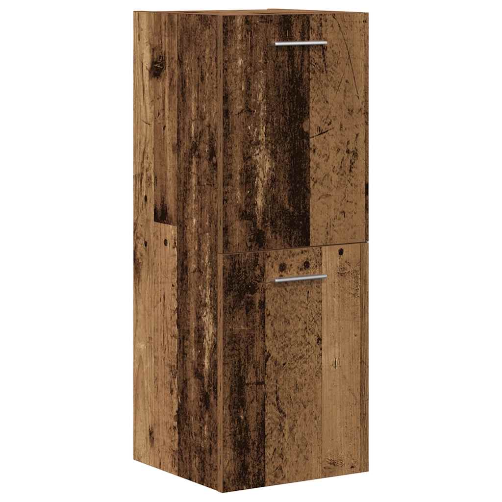 4-delige Badkamermeubelset bewerkt hout oud houtkleurig