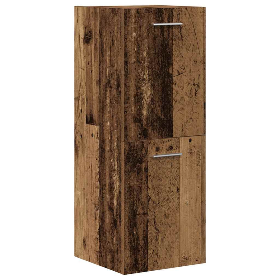4-delige Badkamermeubelset bewerkt hout oud houtkleurig